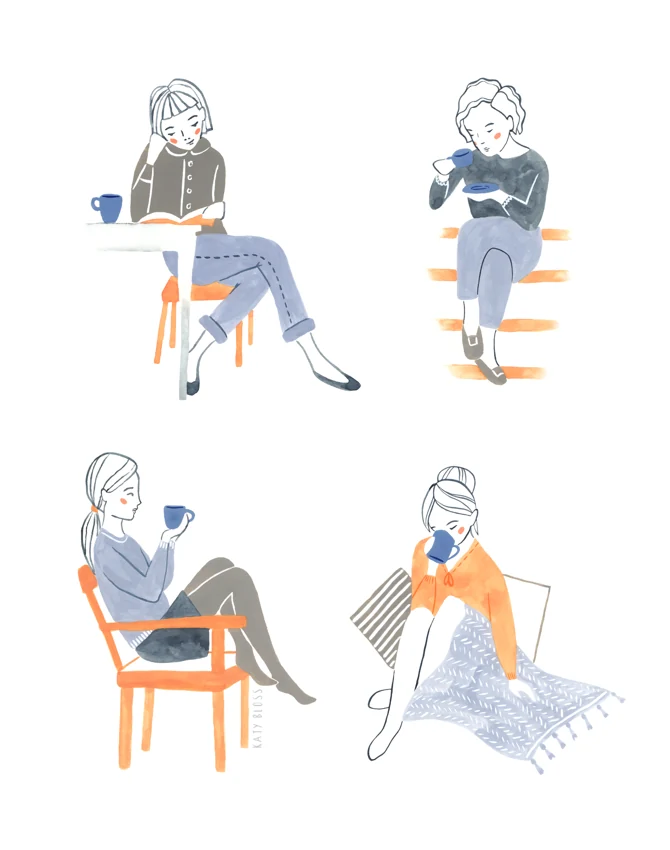 Coffee Drinkers — Illustrations by Kate Turnbull