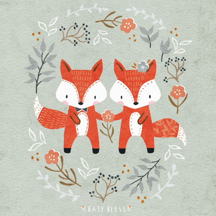 Cute Foxes — Illustrations by Kate Turnbull