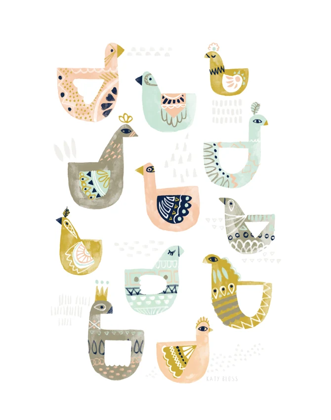 Folk Birds — Illustrations by Kate Turnbull