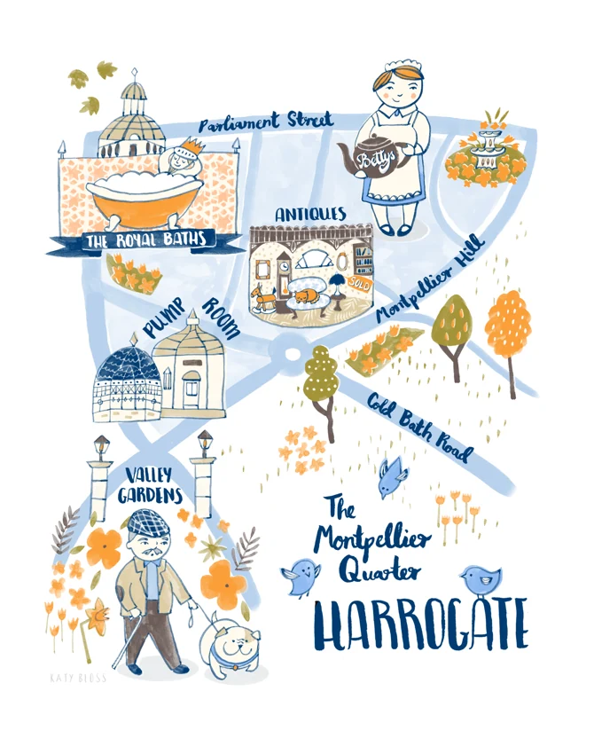 Harrogate — Illustrated Map — Illustrations by Kate Turnbull