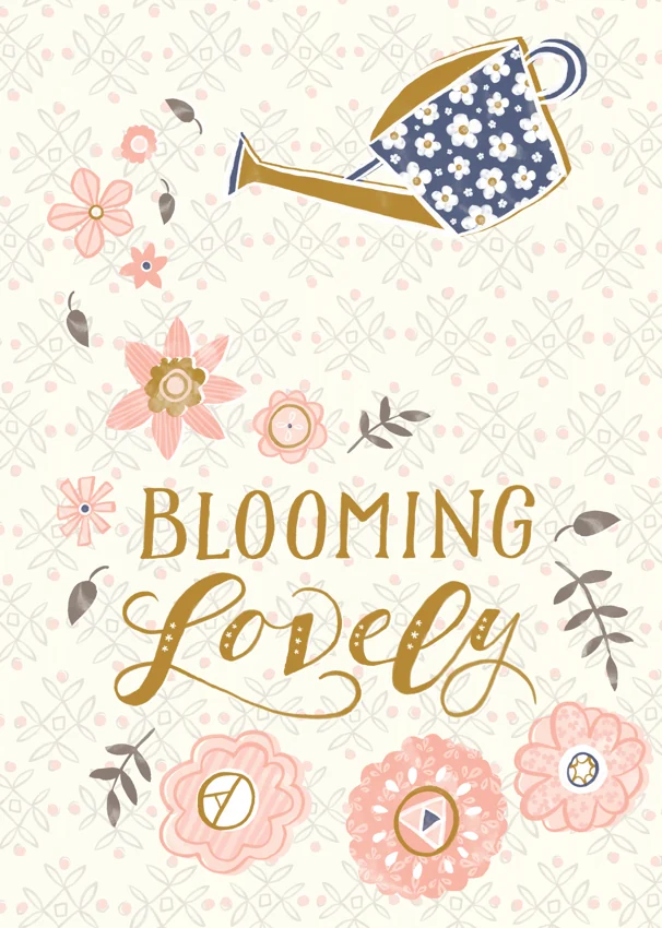 Lace Notecard Blooming Lovely — Illustrations by Kate Turnbull