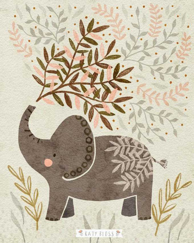 Leafy Elephant — Illustrations by Kate Turnbull