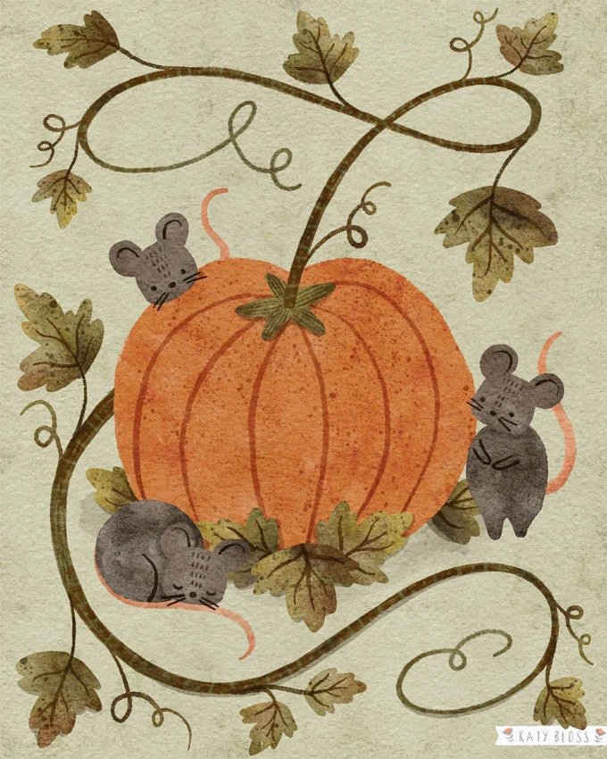 Pumpkin Mice — Illustrations by Kate Turnbull