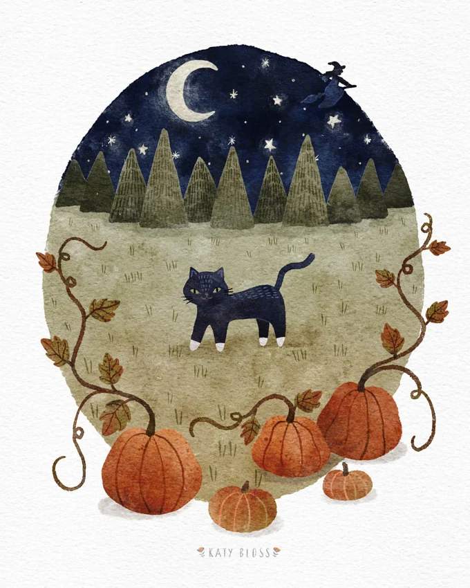 Witches Cat — Illustrations by Kate Turnbull
