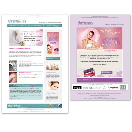 Glambition Royal Wedding Email — HTML Newsletters by Kate Turnbull