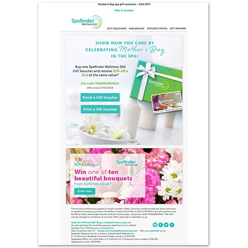 SpaFinder Mothers Day — HTML Newsletters by Kate Turnbull