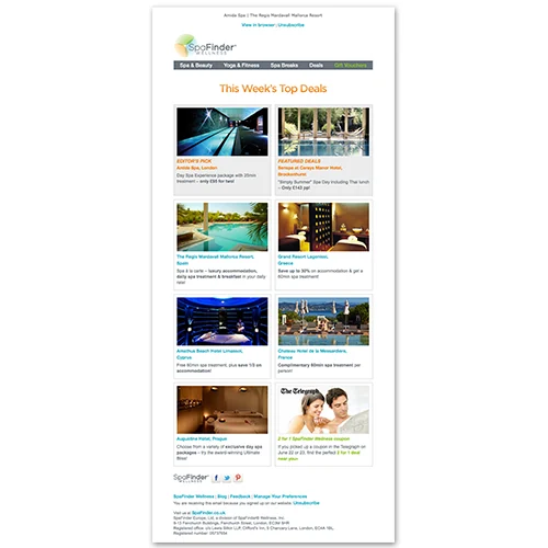 Travel Deals Email — HTML Newsletters by Kate Turnbull