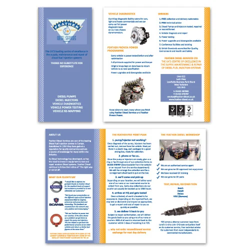 Feather Diesel Brochure — Print Marketing Materials by Kate Turnbull